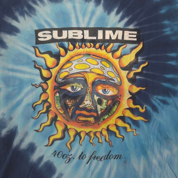 Sublime Band Short Sleeve Crew Neck Graphic T Shirt Mens Size Large L Blue - Picture 4 of 9